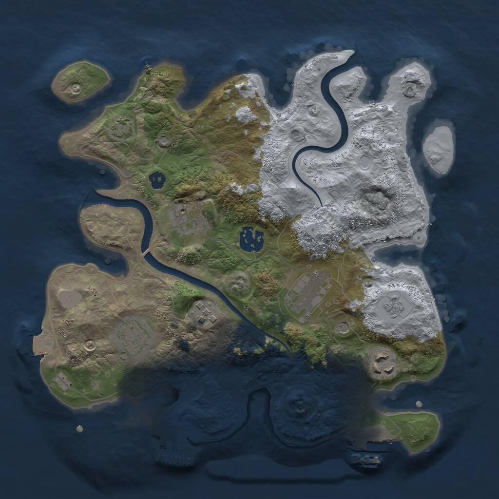 Rust Map: Procedural Map, Size: 2950, Seed: 43525252, 12 Monuments