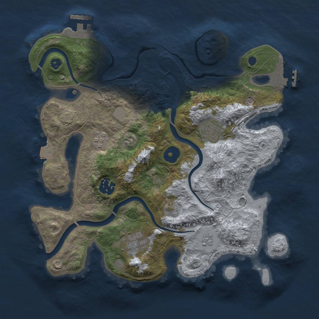 Rust Map: Procedural Map, Size: 3000, Seed: 789822366, 10 Monuments