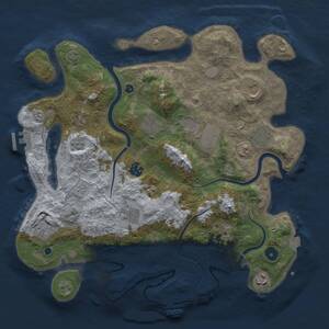 Thumbnail Rust Map: Procedural Map, Size: 3750, Seed: 539425456, 16 Monuments
