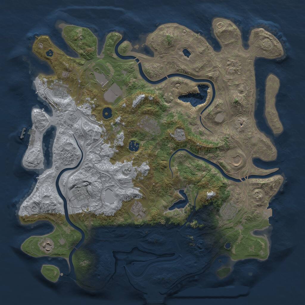 Rust Map: Procedural Map, Size: 4250, Seed: 475796767, 17 Monuments