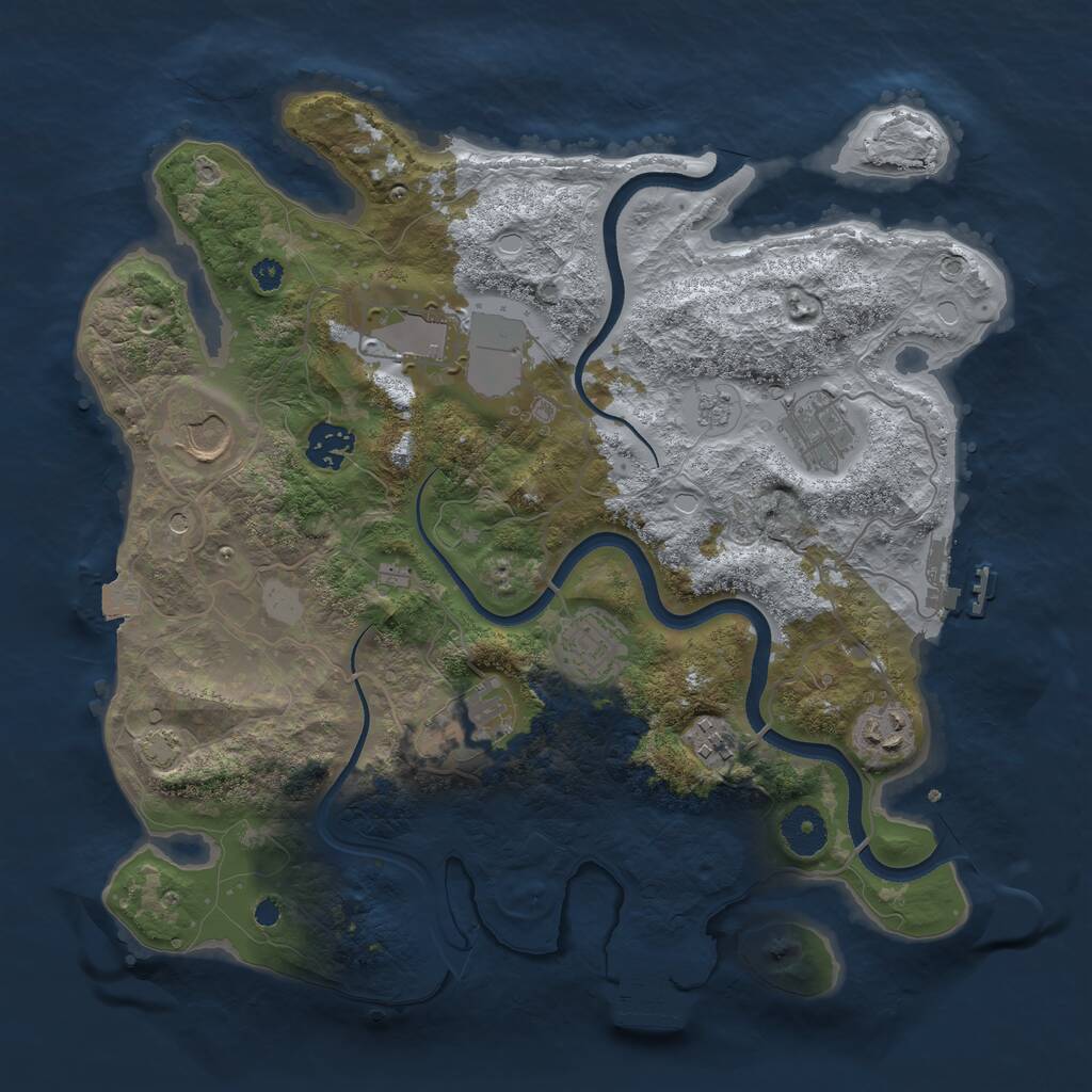 Rust Map: Procedural Map, Size: 3500, Seed: 891580064, 14 Monuments