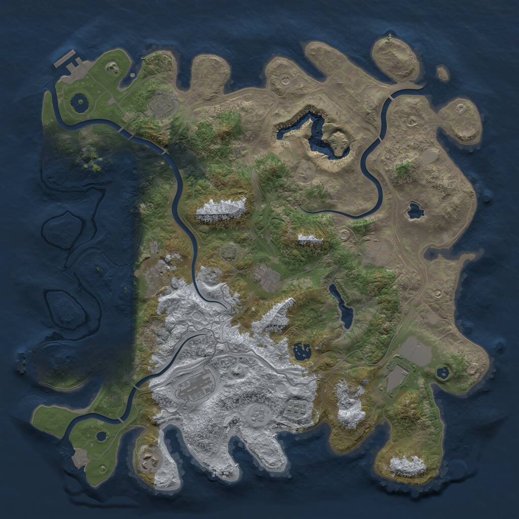 Rust Map: Procedural Map, Size: 4250, Seed: 1193177614, 16 Monuments