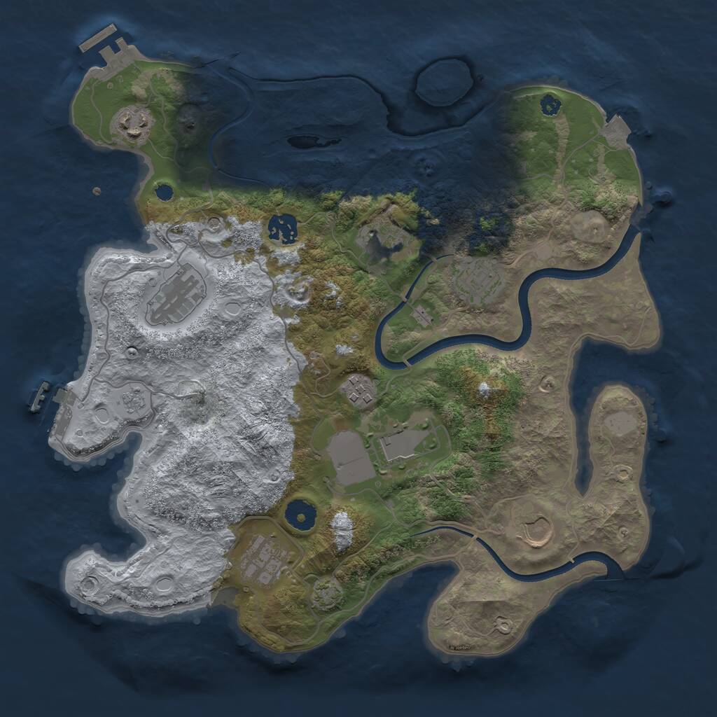 Rust Map: Procedural Map, Size: 3500, Seed: 8249, 15 Monuments