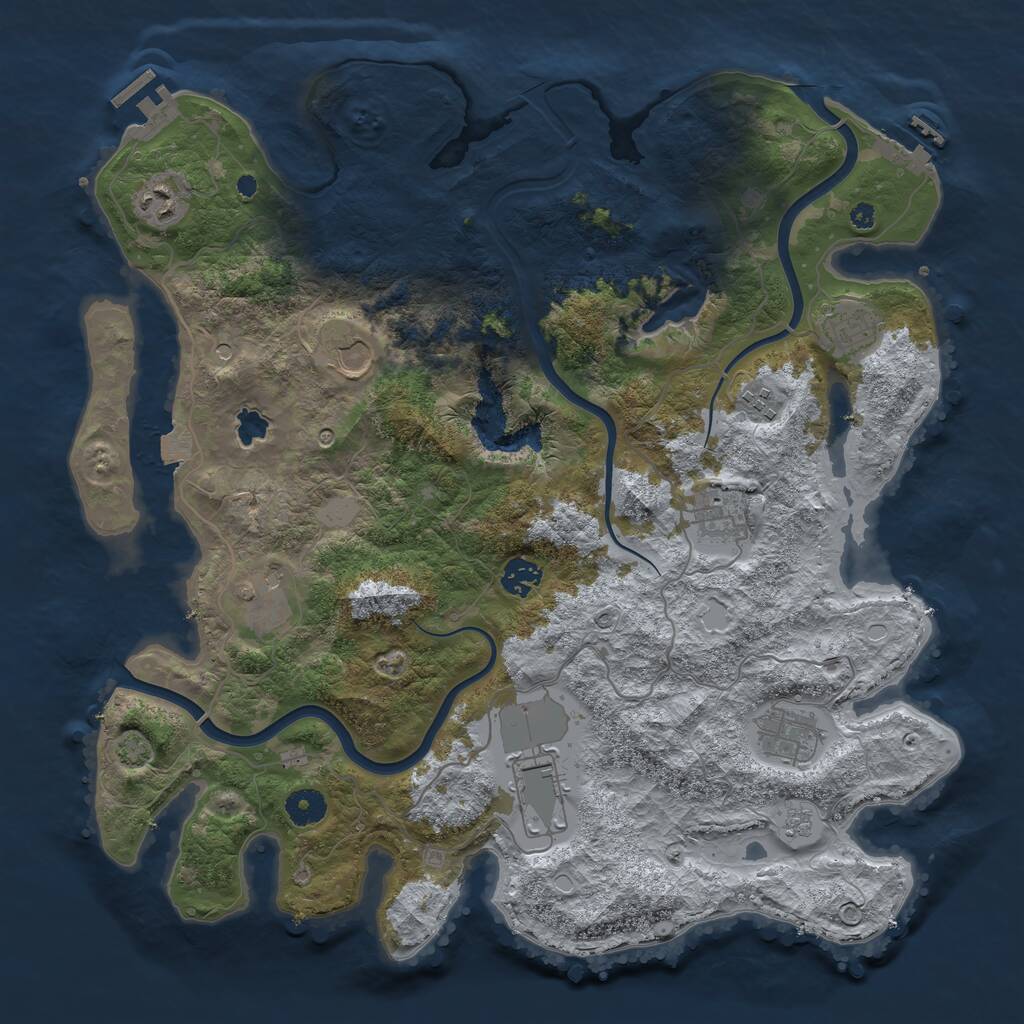 Rust Map: Procedural Map, Size: 4000, Seed: 1351284803, 15 Monuments