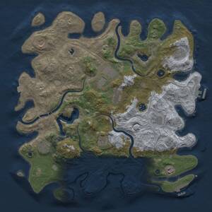 Thumbnail Rust Map: Procedural Map, Size: 4250, Seed: 1615734339, 17 Monuments