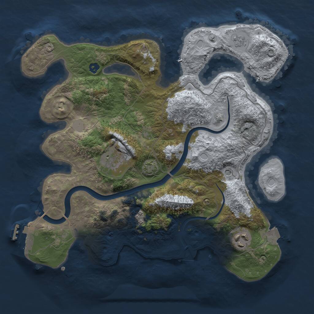 Rust Map: Procedural Map, Size: 3000, Seed: 6138024, 8 Monuments