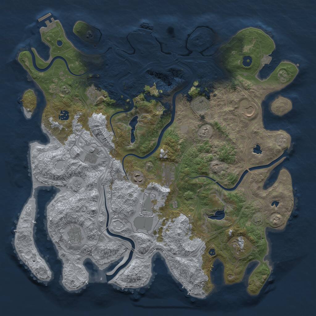 Rust Map: Procedural Map, Size: 4500, Seed: 75321, 17 Monuments