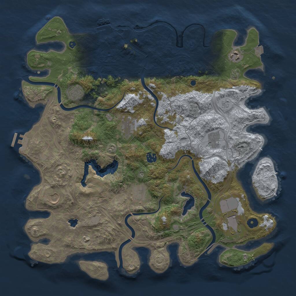 Rust Map: Procedural Map, Size: 4250, Seed: 1807822820, 15 Monuments