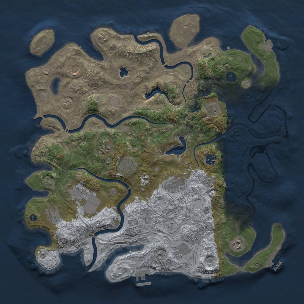 Rust Map: Procedural Map, Size: 4250, Seed: 759462642, 17 Monuments