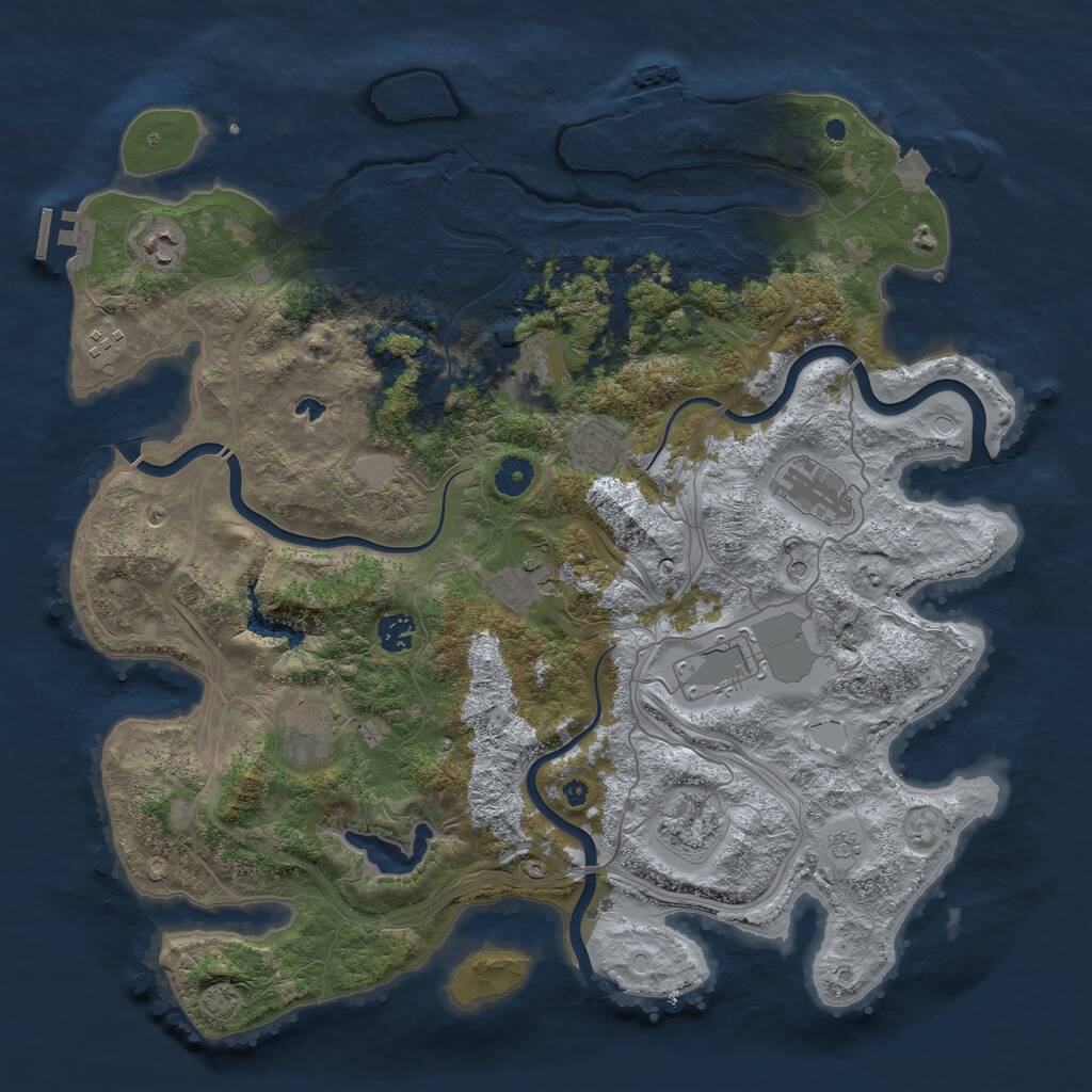 Rust Map: Procedural Map, Size: 4250, Seed: 566914179, 16 Monuments