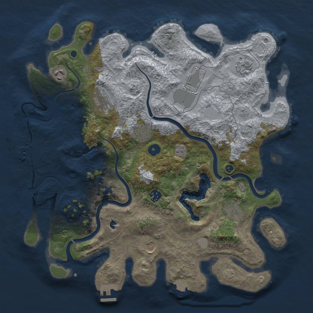 Rust Map: Procedural Map, Size: 4000, Seed: 879492539, 15 Monuments