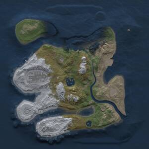 Thumbnail Rust Map: Procedural Map, Size: 2500, Seed: 1307357529, 5 Monuments