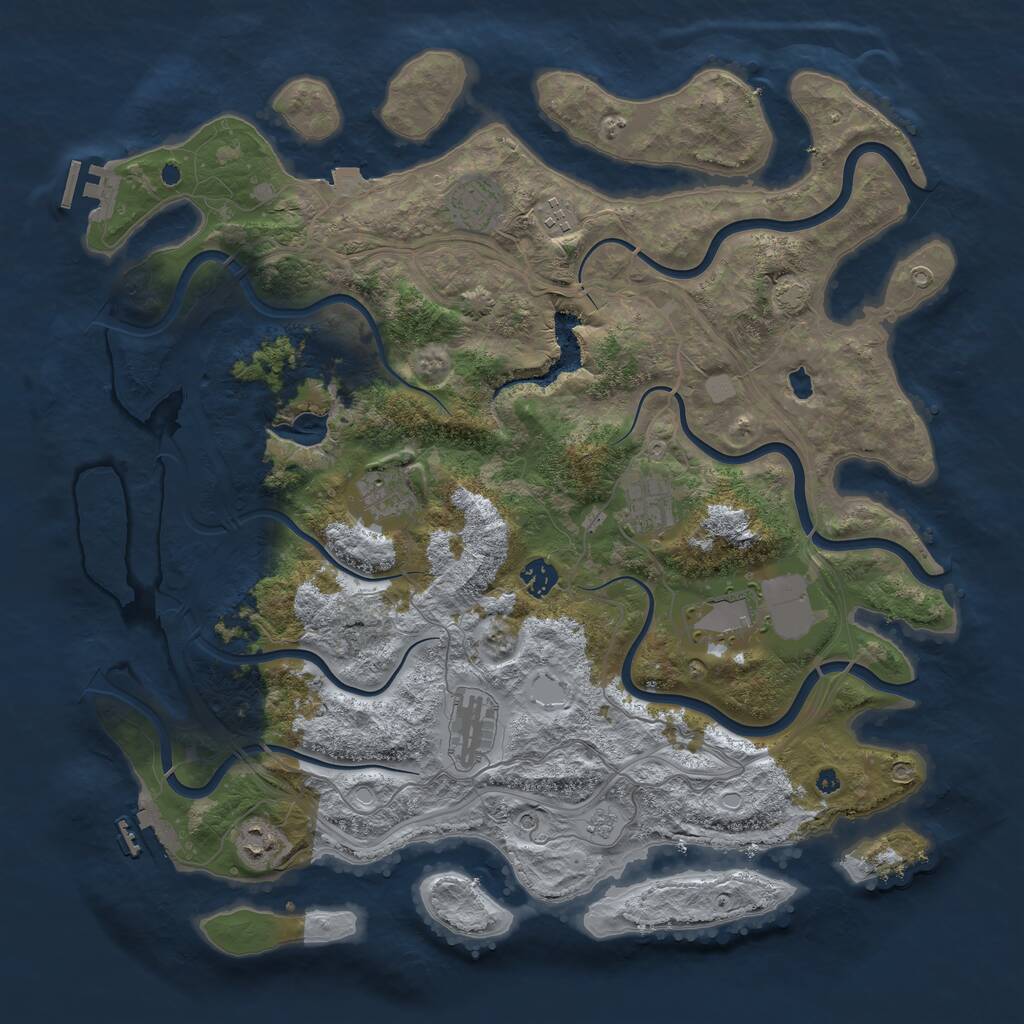 Rust Map: Procedural Map, Size: 4250, Seed: 1874140434, 14 Monuments