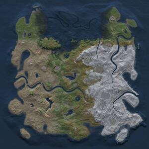 Thumbnail Rust Map: Procedural Map, Size: 4500, Seed: 1041990742, 17 Monuments