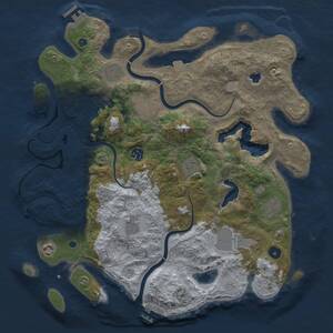 Thumbnail Rust Map: Procedural Map, Size: 4000, Seed: 998193, 15 Monuments