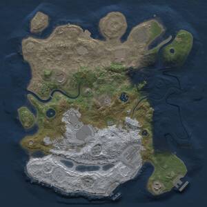 Thumbnail Rust Map: Procedural Map, Size: 3500, Seed: 1691060384, 16 Monuments