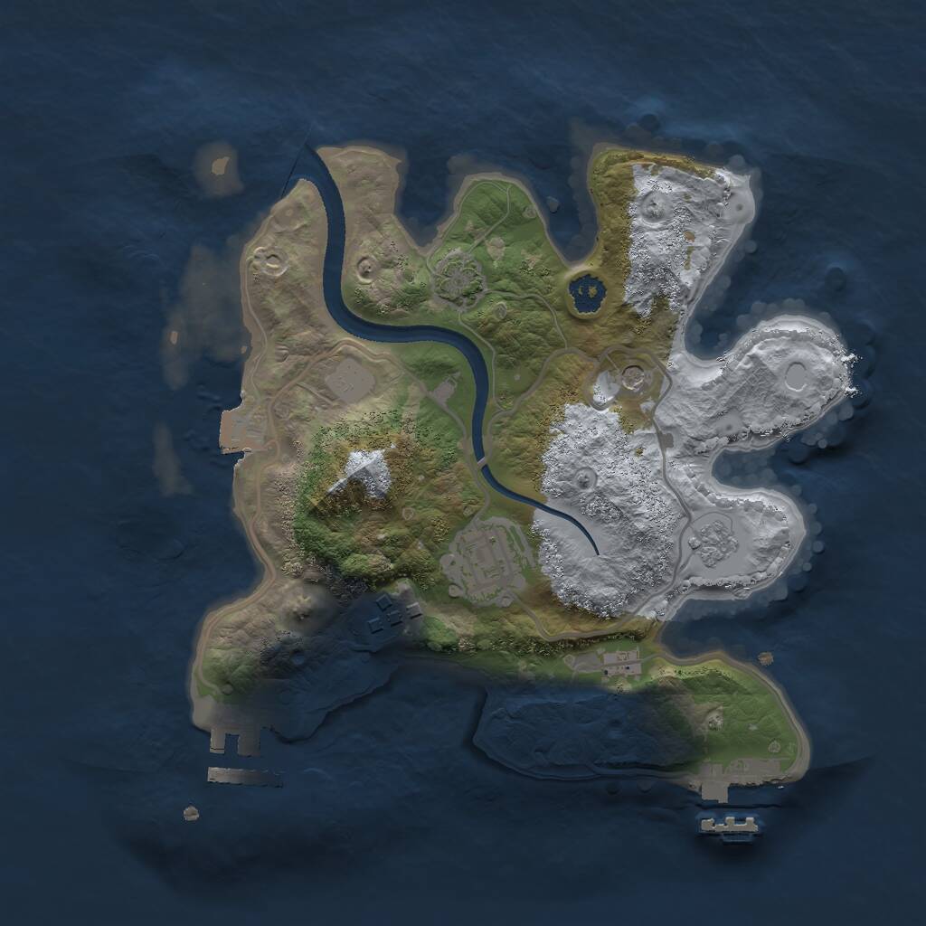 Rust Map: Procedural Map, Size: 2500, Seed: 14860730, 8 Monuments