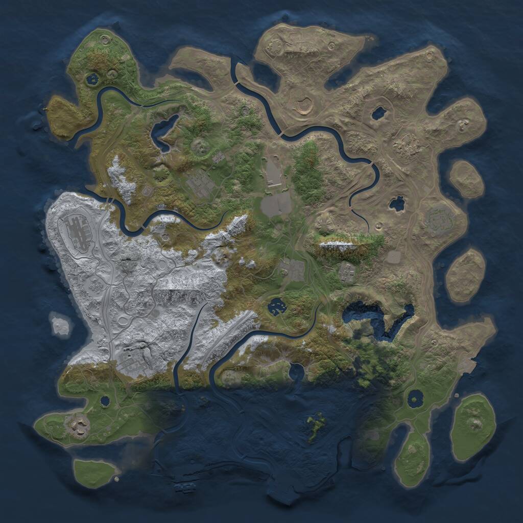 Rust Map: Procedural Map, Size: 4500, Seed: 1773001145, 17 Monuments