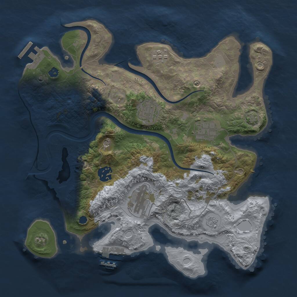 Rust Map: Procedural Map, Size: 3000, Seed: 23983, 11 Monuments