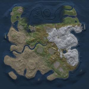 Thumbnail Rust Map: Procedural Map, Size: 3500, Seed: 815645213, 16 Monuments