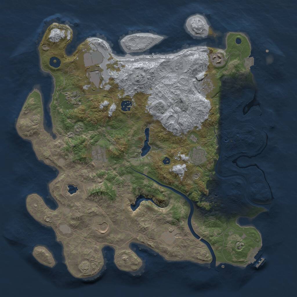 Rust Map: Procedural Map, Size: 4000, Seed: 2086506437, 16 Monuments