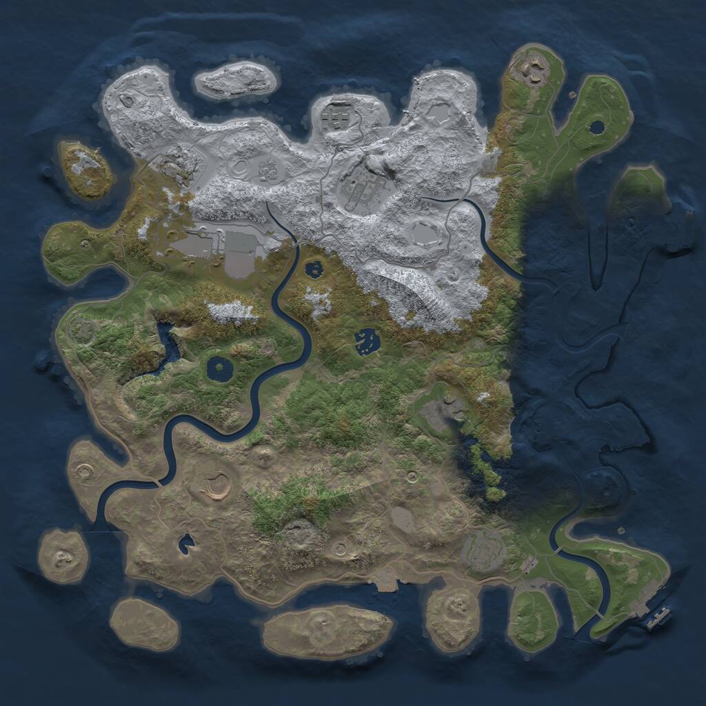 Rust Map: Procedural Map, Size: 4000, Seed: 1156437968, 15 Monuments
