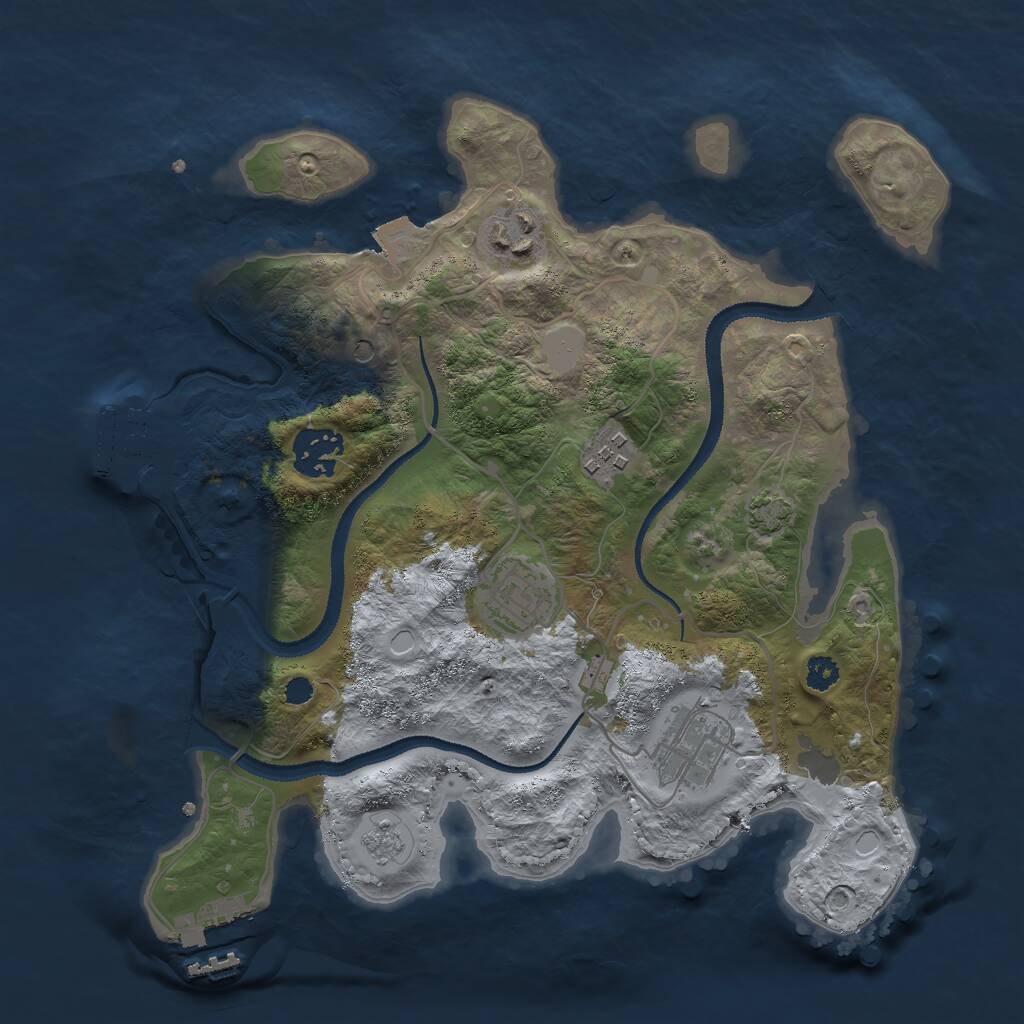Rust Map: Procedural Map, Size: 3000, Seed: 104367, 11 Monuments