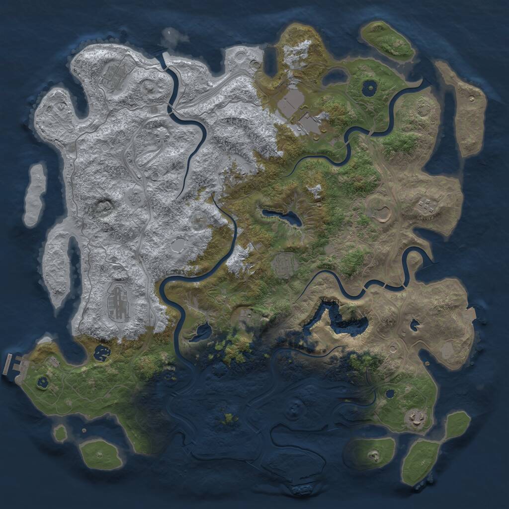 Rust Map: Procedural Map, Size: 4750, Seed: 10042026, 16 Monuments