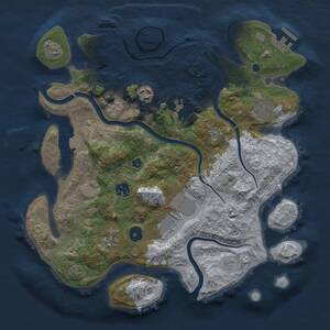Thumbnail Rust Map: Procedural Map, Size: 3500, Seed: 889956254, 13 Monuments