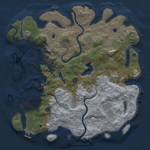Thumbnail Rust Map: Procedural Map, Size: 4500, Seed: 992193339, 16 Monuments