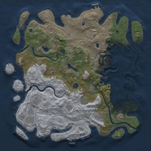 Thumbnail Rust Map: Procedural Map, Size: 4500, Seed: 1860263856, 17 Monuments