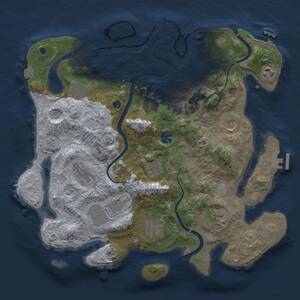 Thumbnail Rust Map: Procedural Map, Size: 3750, Seed: 2083342707, 17 Monuments