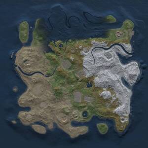 Thumbnail Rust Map: Procedural Map, Size: 3750, Seed: 349090, 16 Monuments