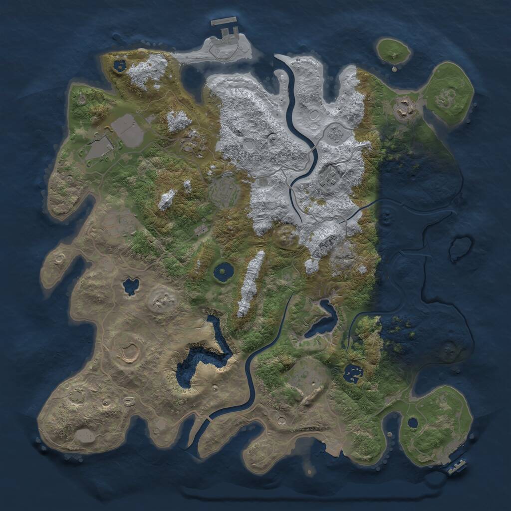 Rust Map: Procedural Map, Size: 4000, Seed: 167223534, 15 Monuments