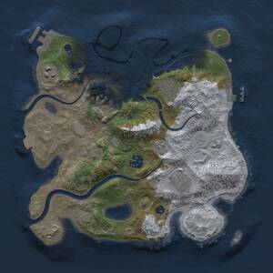 Thumbnail Rust Map: Procedural Map, Size: 3000, Seed: 851629842, 12 Monuments
