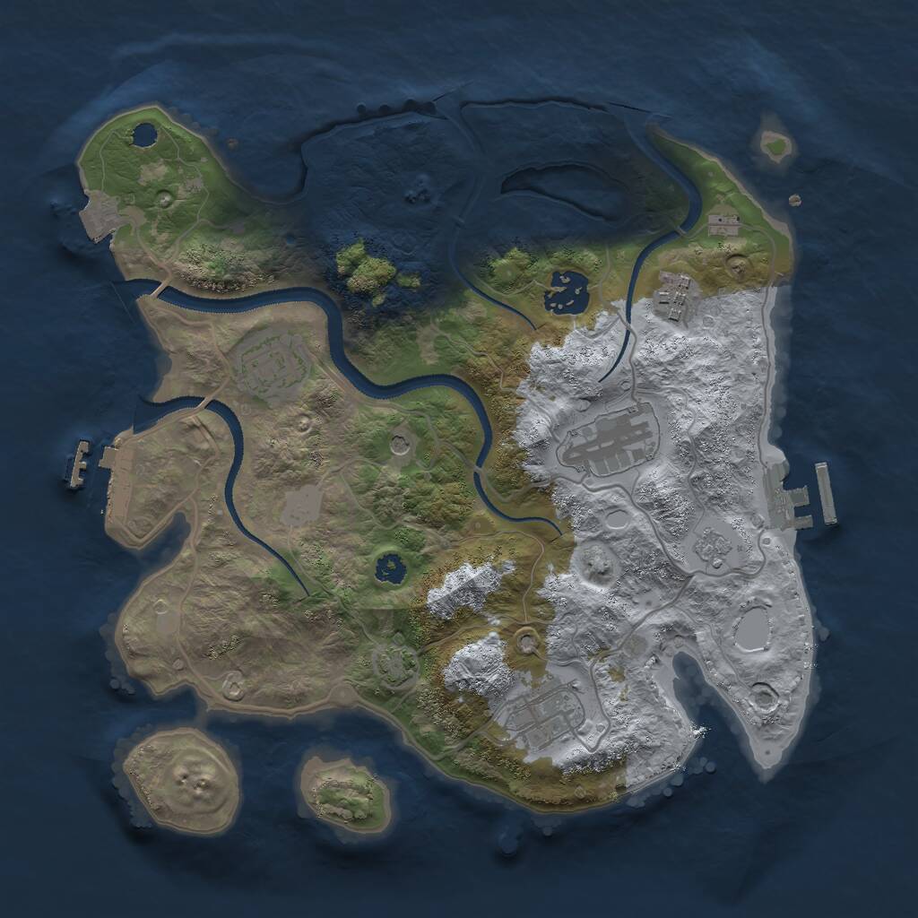 Rust Map: Procedural Map, Size: 3000, Seed: 955847456, 11 Monuments