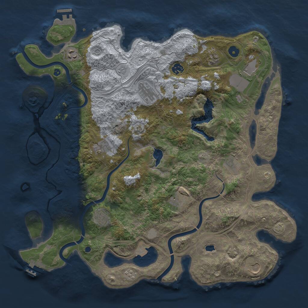 Rust Map: Procedural Map, Size: 4250, Seed: 1633890333, 17 Monuments