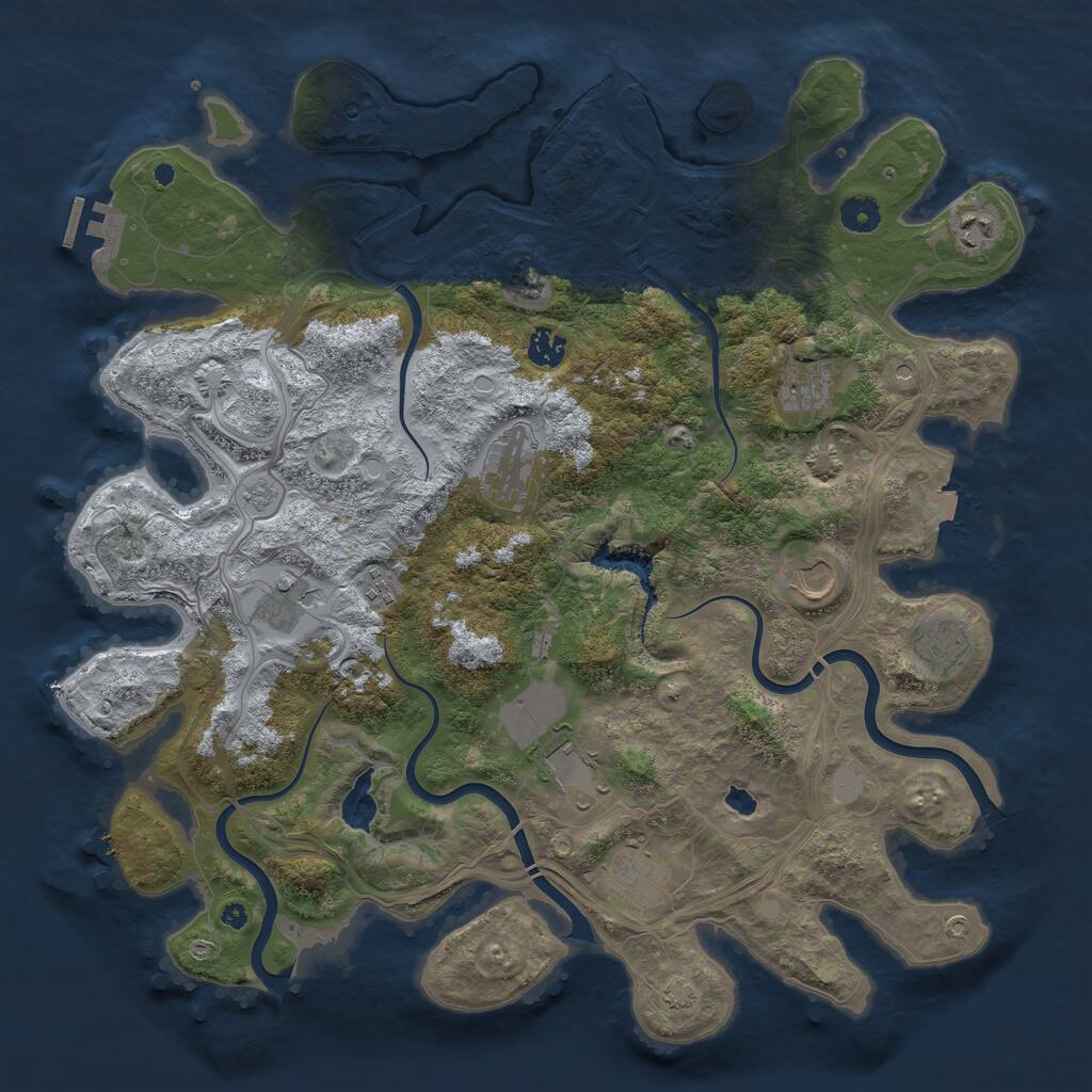 Rust Map: Procedural Map, Size: 4250, Seed: 1405077460, 15 Monuments