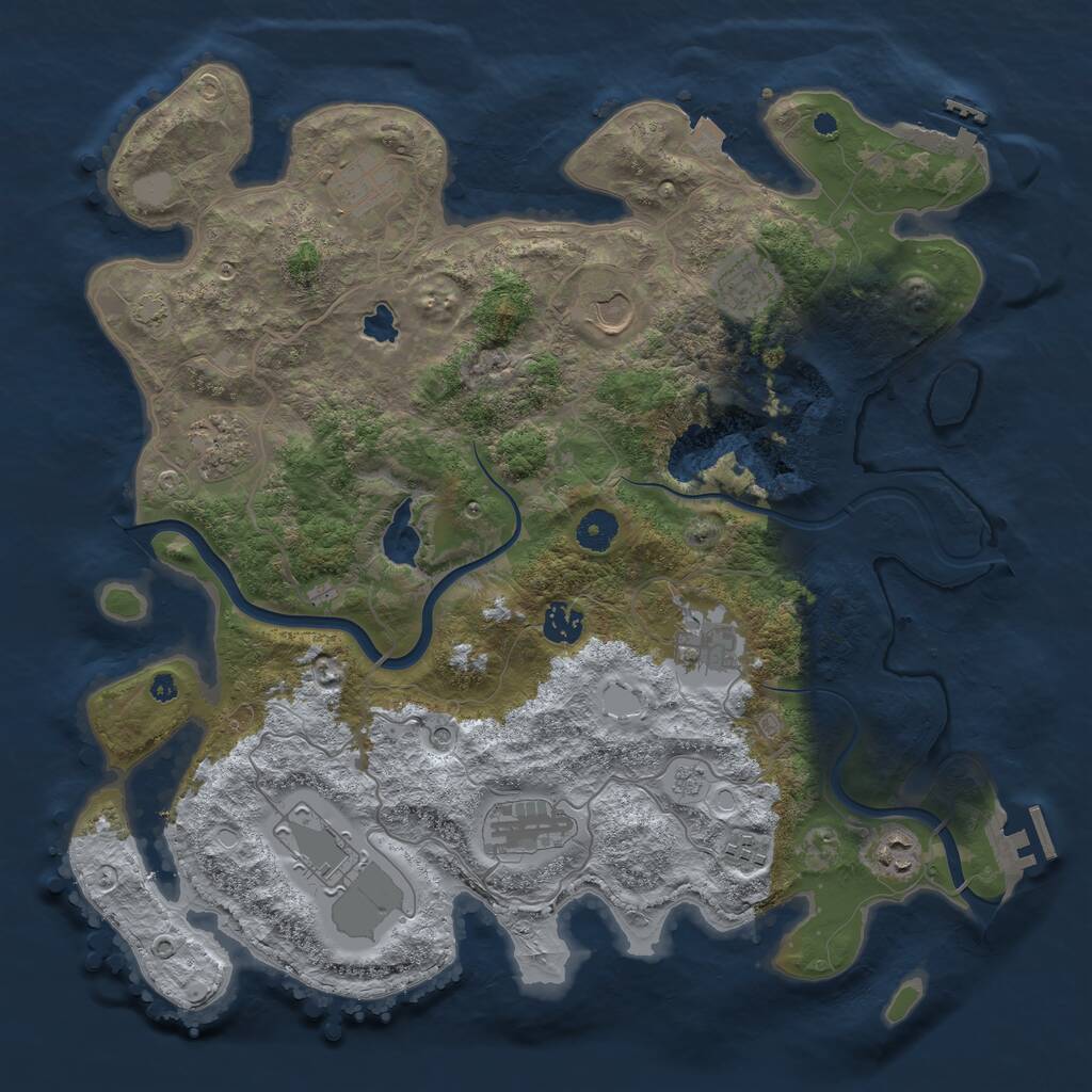 Rust Map: Procedural Map, Size: 4000, Seed: 845326589, 16 Monuments