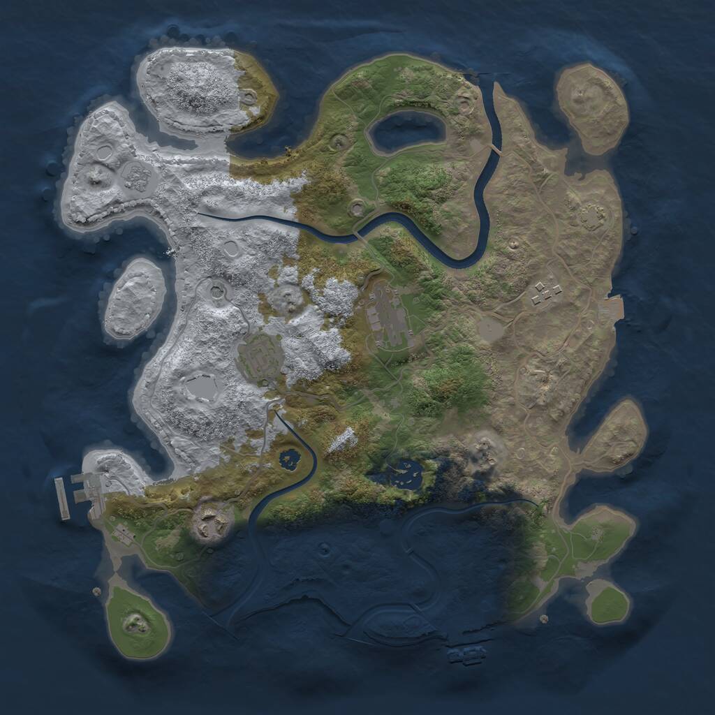 Rust Map: Procedural Map, Size: 3400, Seed: 22310, 11 Monuments