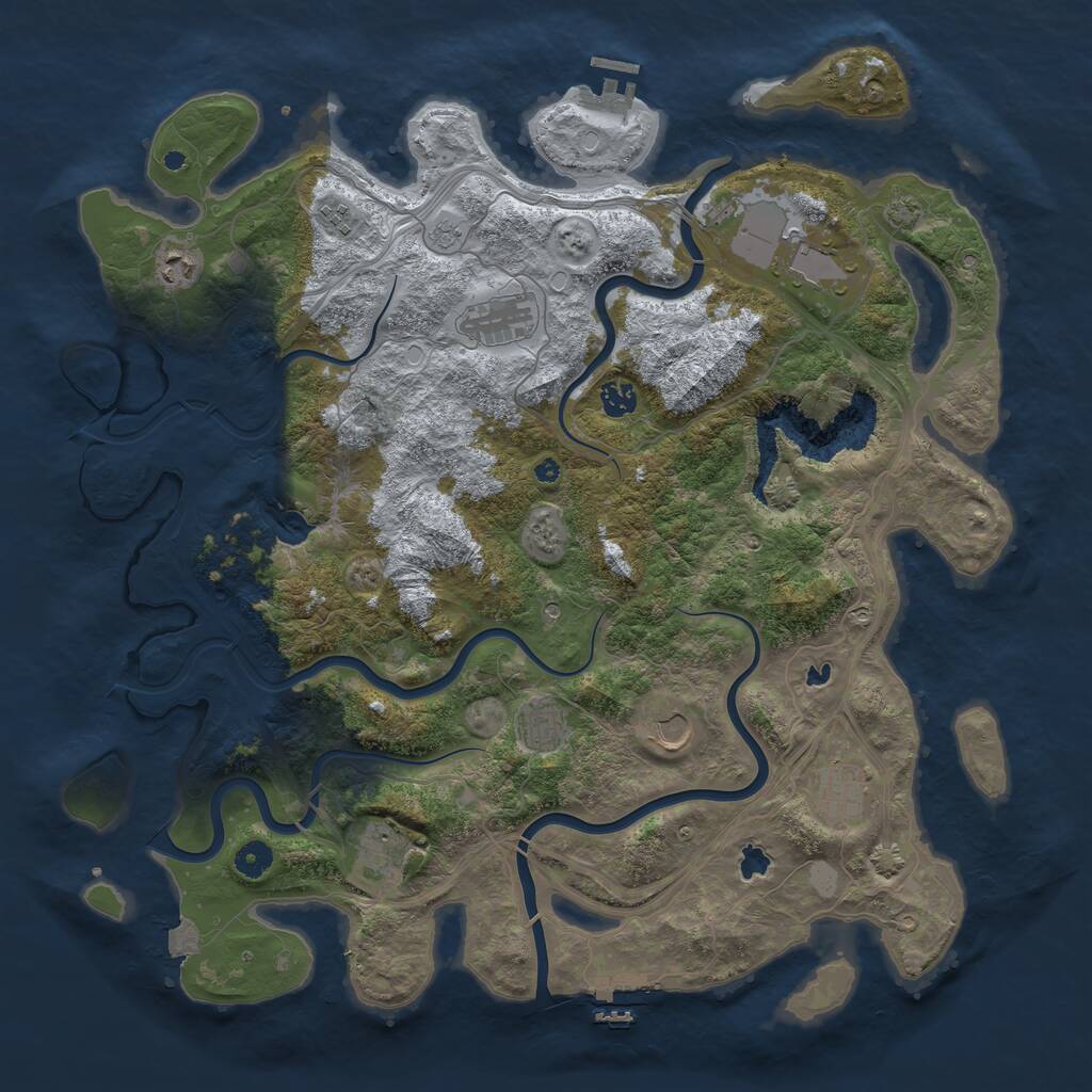 Rust Map: Procedural Map, Size: 4500, Seed: 247712968, 15 Monuments