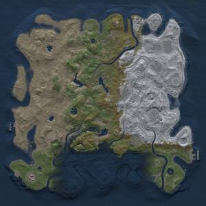Thumbnail Rust Map: Procedural Map, Size: 4500, Seed: 500040207, 17 Monuments