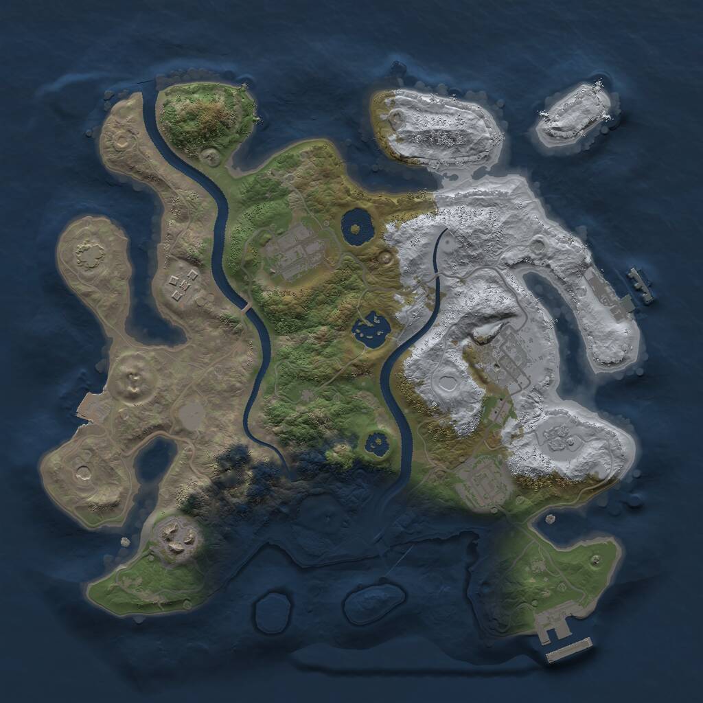Rust Map: Procedural Map, Size: 3000, Seed: 58777, 12 Monuments
