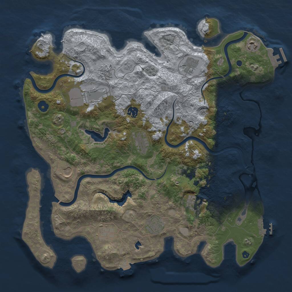 Rust Map: Procedural Map, Size: 4050, Seed: 2000859359, 17 Monuments
