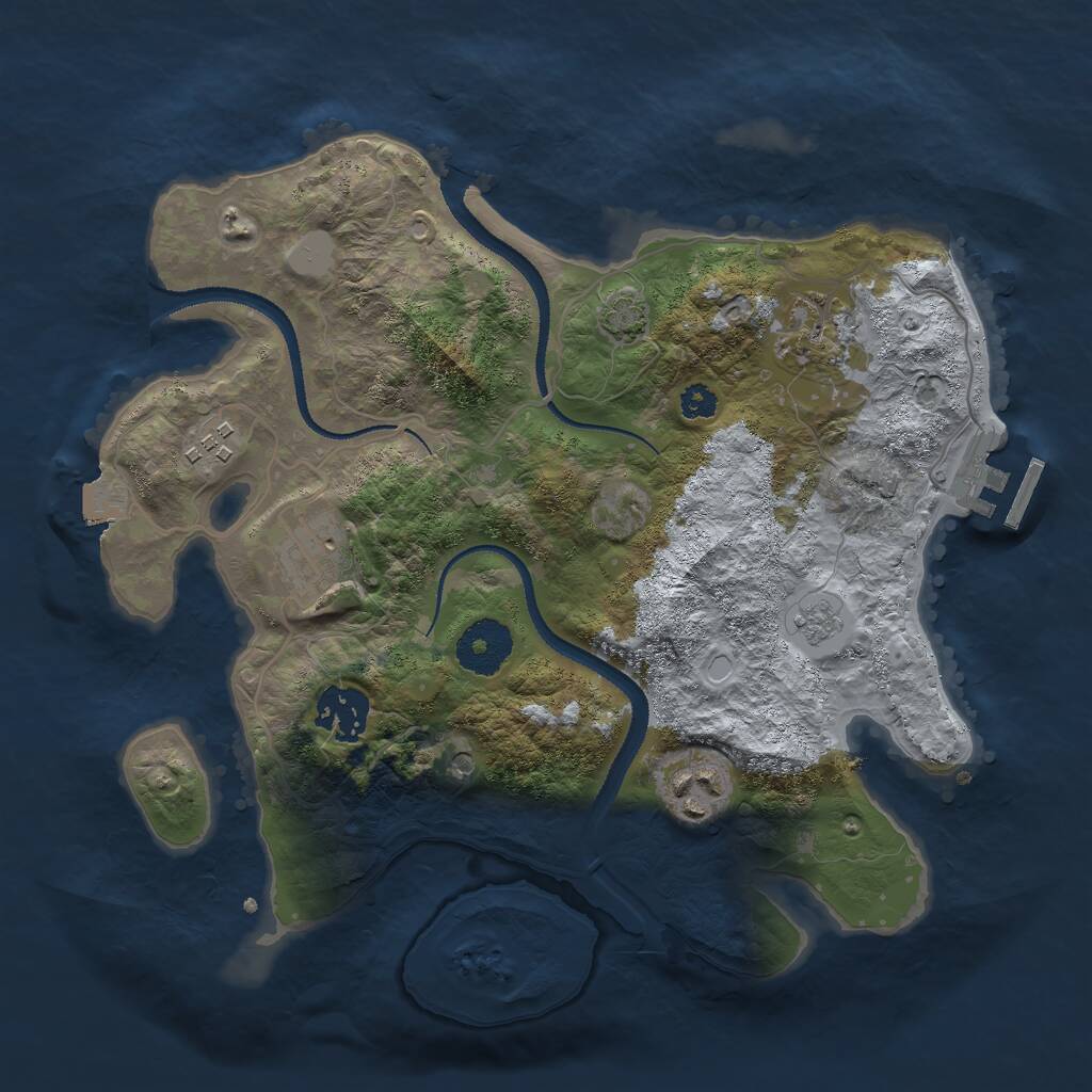 Rust Map: Procedural Map, Size: 3000, Seed: 12586, 10 Monuments