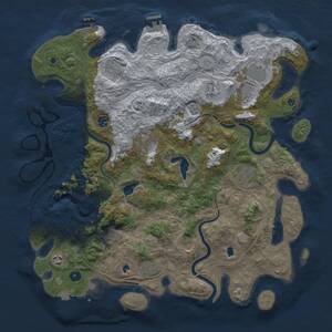 Thumbnail Rust Map: Procedural Map, Size: 4500, Seed: 1246536421, 17 Monuments