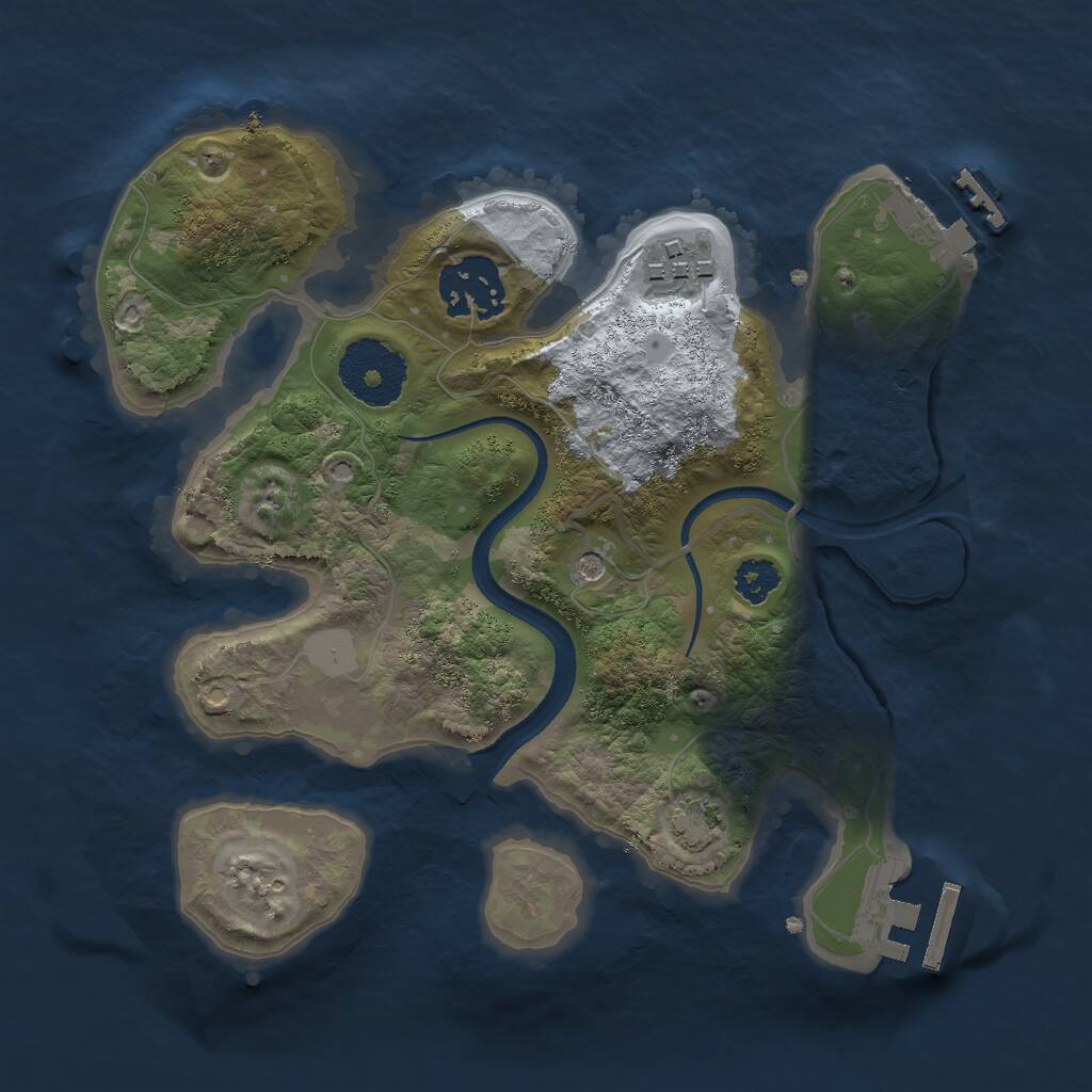 Rust Map: Procedural Map, Size: 2500, Seed: 5000009, 7 Monuments
