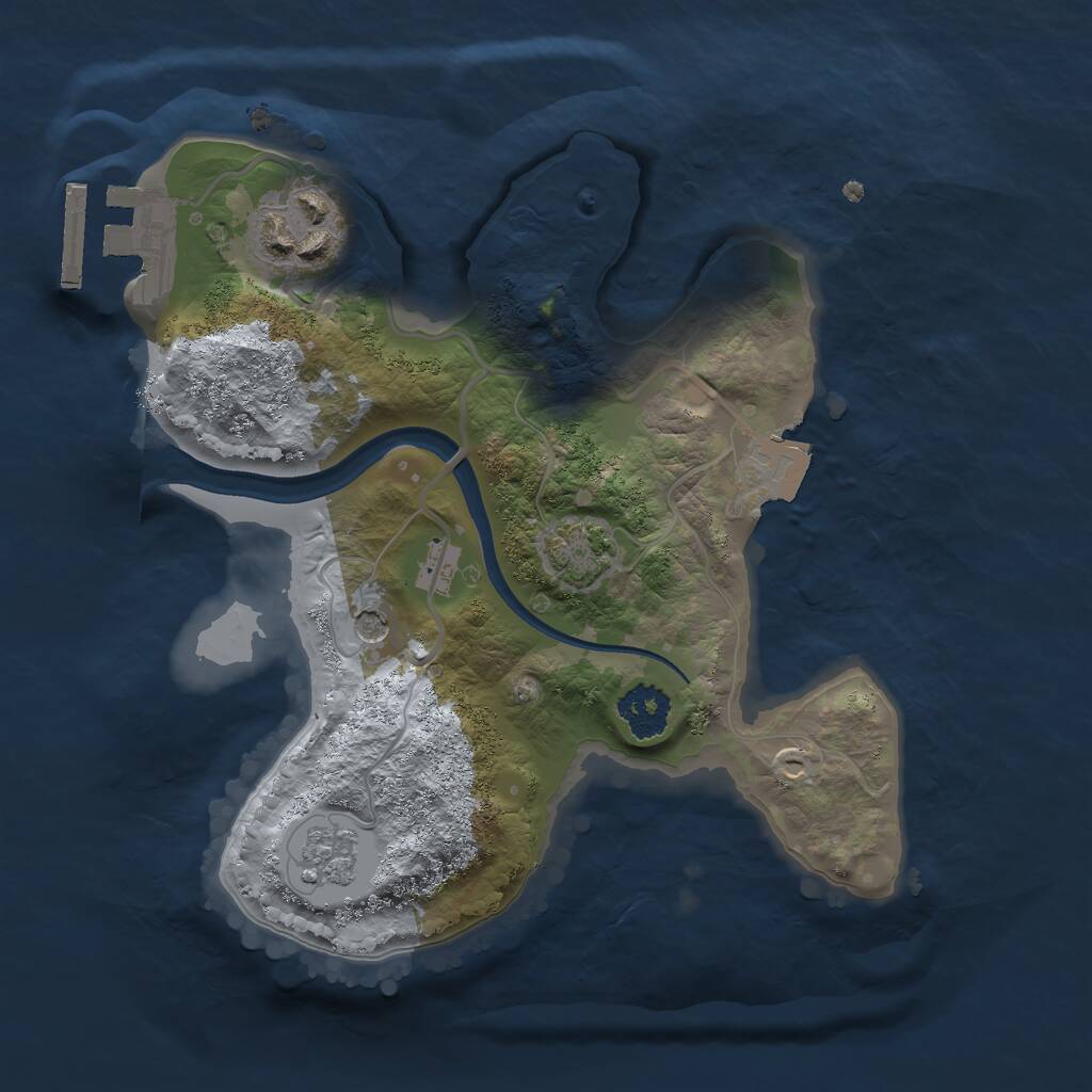 Rust Map: Procedural Map, Size: 2100, Seed: 550159740, 6 Monuments