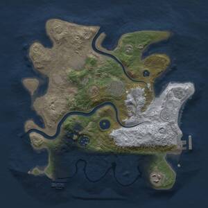 Thumbnail Rust Map: Procedural Map, Size: 3000, Seed: 1528659556, 11 Monuments