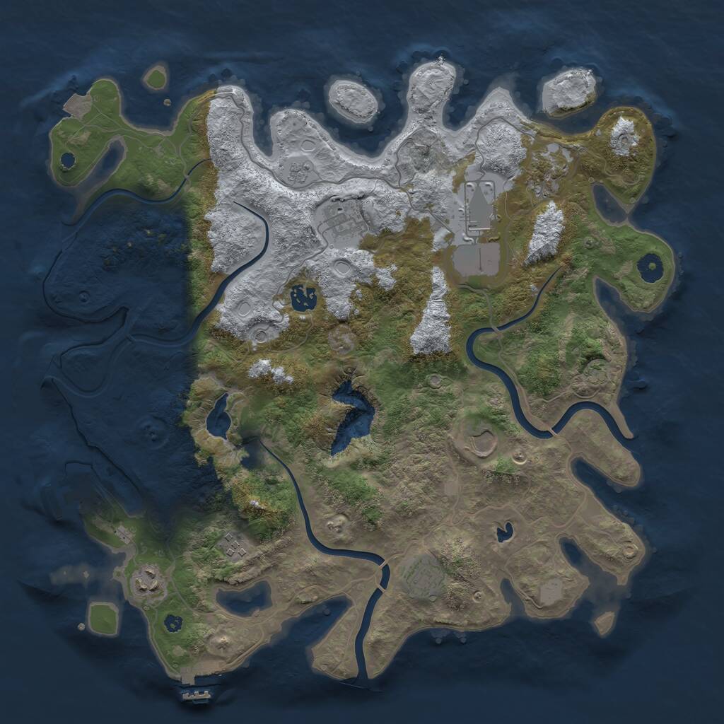 Rust Map: Procedural Map, Size: 4000, Seed: 962632536, 14 Monuments